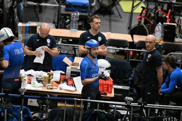 10-02-2025 Allenamento Europei Pista Zolder 2025; 2025, Italia; Viviani, Elia; Zolder, Velodromo; 