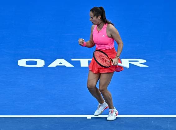 WTA, Tennis Damen QATAR OPEN TENNIS TOURNAMENT ROUND OF 64 Daria Kasatkina competes in her round of 64 match against Polina Kudermetova ahead of the WTA Qatar TotalEnergies Open 2025 tennis tournament at the Khalifa International Tennis Complex in Doha, Qatar, on February 10, 2025. Copyright: xNOUSHADx