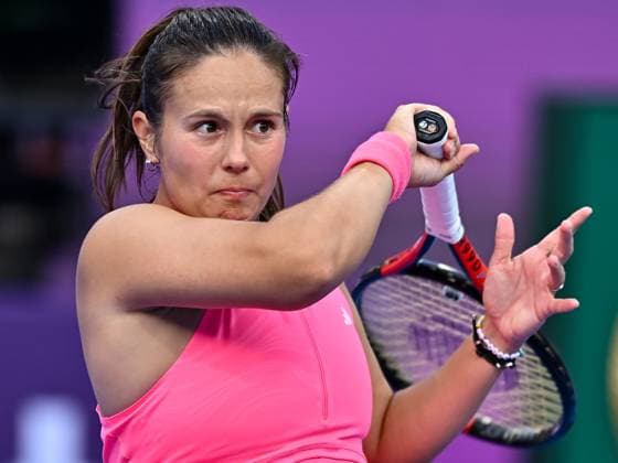 WTA, Tennis Damen QATAR OPEN TENNIS TOURNAMENT ROUND OF 64 Daria Kasatkina competes in her round of 64 match against Polina Kudermetova ahead of the WTA Qatar TotalEnergies Open 2025 tennis tournament at the Khalifa International Tennis Complex in Doha, Qatar, on February 10, 2025. Copyright: xNOUSHADx