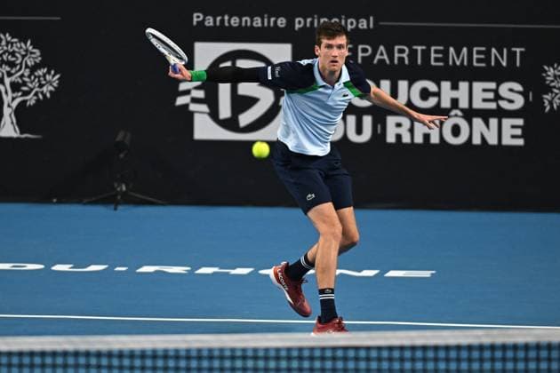 Open 13 Provence - Marseille Manuel Gurnard (FRA) during his last qualifying round match at the Open 13 Provence in Marseille, France, on February 10, 2025. Photo by Corinne Dubreuil ABACAPRESS.COM Marseille France  Copyright: xDubreuilxCorinne ABACAx