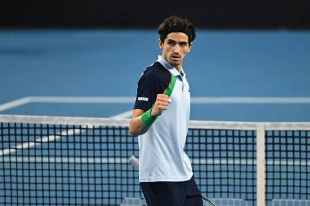 Open 13 Provence - Marseille Pierre-Hugues HERBERT (FRA) during his last qualifying round match at the Open 13 Provence in Marseille, France, on February 10, 2025. Photo by Corinne Dubreuil ABACAPRESS.COM Marseille France  Copyright: xDubreuilxCorinne ABACAx