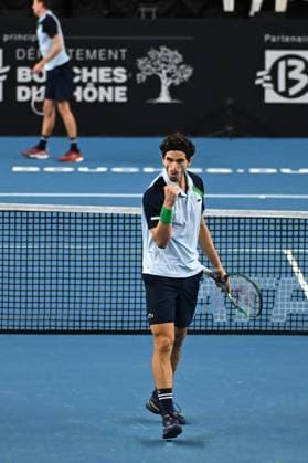 Open 13 Provence - Marseille Pierre-Hugues HERBERT (FRA) during his last qualifying round match at the Open 13 Provence in Marseille, France, on February 10, 2025. Photo by Corinne Dubreuil ABACAPRESS.COM Marseille France  Copyright: xDubreuilxCorinne ABACAx