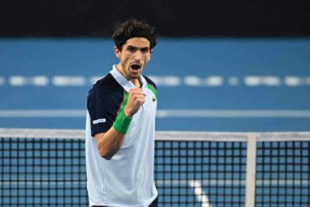 Open 13 Provence - Marseille Pierre-Hugues HERBERT (FRA) during his last qualifying round match at the Open 13 Provence in Marseille, France, on February 10, 2025. Photo by Corinne Dubreuil ABACAPRESS.COM Marseille France  Copyright: xDubreuilxCorinne ABACAx