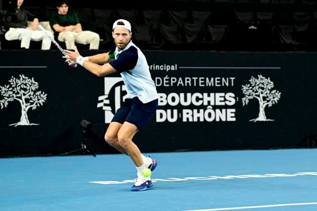 TENNIS : Open 13 Provence 2025 - Marseille - 10 02 2025 L Open 13 Provence se dispute du 10 au 16 fÃ vrier 2025 au Palais des Sports de Marseille. Hugo Grenier (FRA) MarseilleFrance  Copyright: xWilliamxCannarellax