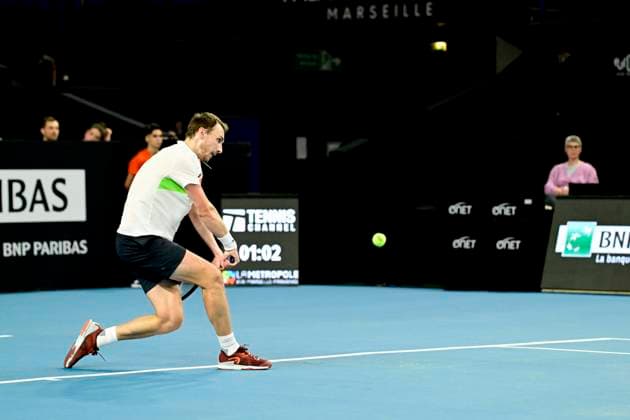 TENNIS : Open 13 Provence 2025 - Marseille - 10 02 2025 L Open 13 Provence se dispute du 10 au 16 fÃ vrier 2025 au Palais des Sports de Marseille. LukaÅ¡ Klein (SVK) MarseilleFrance  Copyright: xWilliamxCannarellax