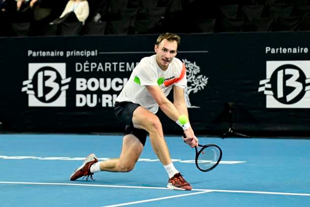 TENNIS : Open 13 Provence 2025 - Marseille - 10 02 2025 L Open 13 Provence se dispute du 10 au 16 fÃ vrier 2025 au Palais des Sports de Marseille. LukaÅ¡ Klein (SVK) MarseilleFrance  Copyright: xWilliamxCannarellax