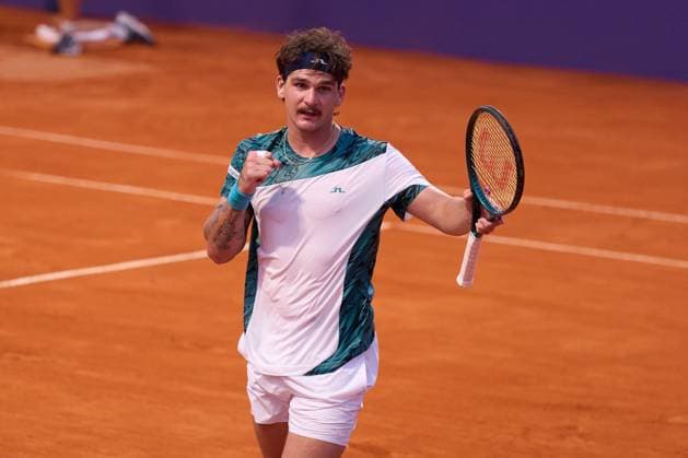 Thiago Seyboth Wild of Brazil celebrates a point won against Facundo Diaz Acosta of Argentina during their first round match at the IEB+ Argentina Open 2025 at Buenos Aires Lawn Tennis Club February 10, 2025 in Buenos Aires, Argentina. (Photo by Camilla Stolen, Imago) Buenos Aires Argentina Copyright: xCamillaxStolenx L1020275