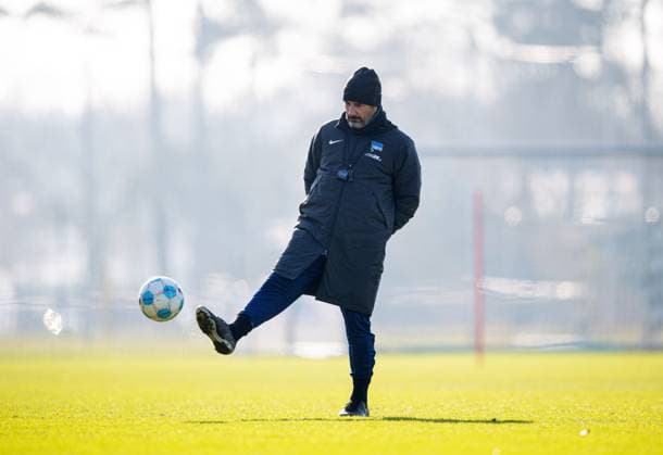 Football, Men, Season 2024 25, 2 Bundesliga, Hertha BSC, Training, Coach Cristian Fiel Hertha BSC , 11 02 2025, Copyright: xSebastianxRäppold MatthiasxKochx
