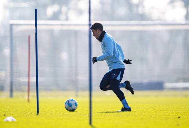 Soccer, Men, Season 2024 25, 2 Bundesliga, Hertha BSC, Training, Diego Demme Hertha BSC , 11 02 2025, Copyright: xSebastianxRäppold MatthiasxKochx