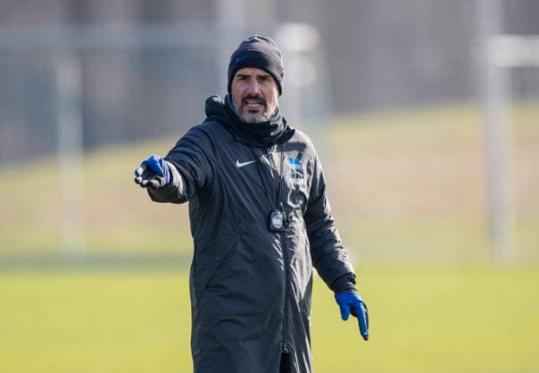 Football, Men, Season 2024 25, 2 Bundesliga, Hertha BSC, Training, Coach Cristian Fiel Hertha BSC , 11 02 2025, Copyright: xSebastianxRäppold MatthiasxKochx