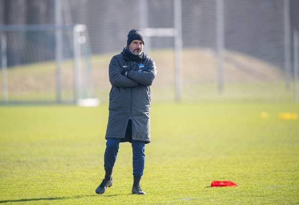 Football, Men, Season 2024 25, 2 Bundesliga, Hertha BSC, Training, Coach Cristian Fiel Hertha BSC , 11 02 2025, Copyright: xSebastianxRäppold MatthiasxKochx
