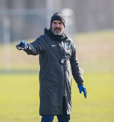 Football, Men, Season 2024 25, 2 Bundesliga, Hertha BSC, Training, Coach Cristian Fiel Hertha BSC , 11 02 2025, Copyright: xSebastianxRäppold MatthiasxKochx