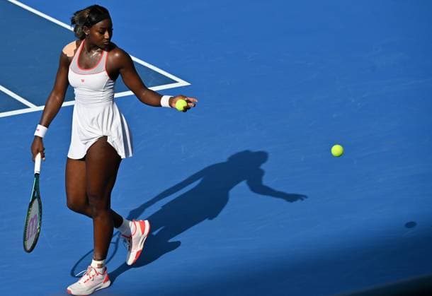 WTA, Tennis Damen QATAR OPEN TENNIS TOURNAMENT ROUND OF 32 Alycia Parks of the United States competes in her round of 32 match against Sofia Kenin of the United States during the WTA Qatar TotalEnergies Open 2025 tennis tournament at the Khalifa International Tennis Complex in Doha, Qatar, on February 11, 2025 Copyright: xNOUSHADx