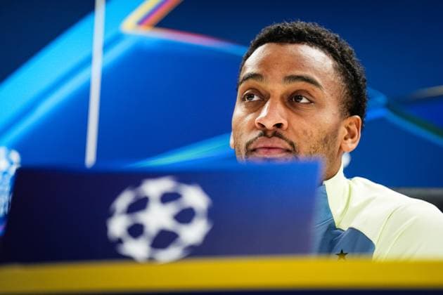 Champions League 2024-2025: press conference, PK, Pressekonferenz of Feyenoord Rotterdam - Quinten Timber of Feyenoord during the press conference of Feyenoord in preparation of the Champions League duel against AC Milan at Stadion Feijenoord De Kuip on 11 February 2025 in Rotterdam, The Netherlands. Copyright: xYannickxVerhoevenx