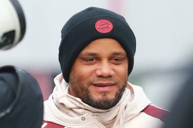 Coach Vincent Kompany, is in a good mood, Portraet, Portrait, Football final training FC Bayern Munich before UEFA Champions League match against Celtic Glasgow 11 02 2025 Training ground, Säbenerstr PHOTO Mladen Lackovic LakoPress
