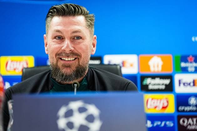 Champions League 2024-2025: press conference, PK, Pressekonferenz of Feyenoord Rotterdam - Feyenoord interim coach Pascal Bosschaart during the press conference of Feyenoord in preparation of the Champions League duel against AC Milan at Stadion Feijenoord De Kuip on 11 February 2025 in Rotterdam, The Netherlands. Copyright: xYannickxVerhoevenx