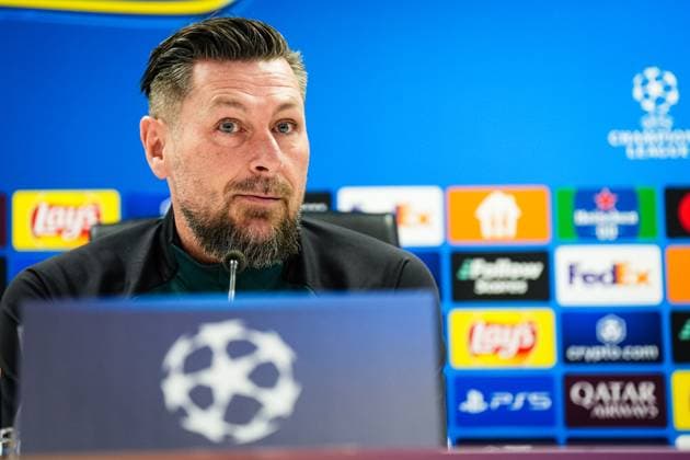 Champions League 2024-2025: press conference, PK, Pressekonferenz of Feyenoord Rotterdam - Feyenoord interim coach Pascal Bosschaart during the press conference of Feyenoord in preparation of the Champions League duel against AC Milan at Stadion Feijenoord De Kuip on 11 February 2025 in Rotterdam, The Netherlands. Copyright: xYannickxVerhoevenx