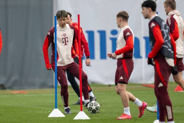 Hiroki Ito 21 FC Bayern Muenchen , final training before the UEFA Champions League match against Celtic Glasgow, season 2024 2025 at Saebener Strasse 11 02 2025 DFB regulations prohibit any use of photographs as image sequences and or quasi video Muenchen Bayern Germany Copyright: xkolbert-press UlrichxGamelx