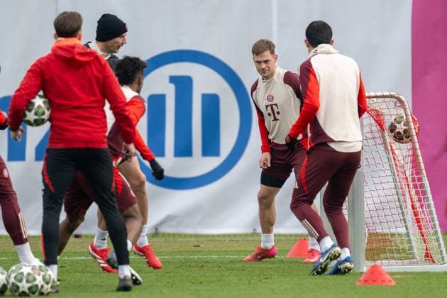 Joshua Kimmich 6 FC Bayern Muenchen , final training before the UEFA Champions League match against Celtic Glasgow, season 2024 2025 at Saebener Strasse 11 02 2025 DFB regulations prohibit any use of photographs as image sequences and or quasi video Muenchen Bayern Germany Copyright: xkolbert-press UlrichxGamelx