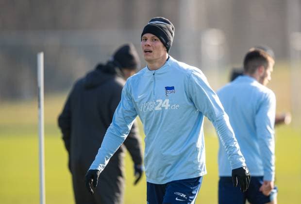 Soccer, Men, Season 2024 25, 2 Bundesliga, Hertha BSC, Training, Luca Schuler Hertha BSC , 11 02 2025, Copyright: xSebastianxRäppold MatthiasxKochx
