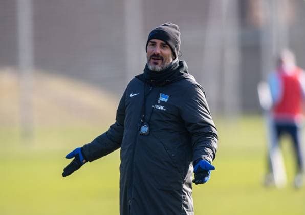 Football, Men, Season 2024 25, 2 Bundesliga, Hertha BSC, Training, Coach Cristian Fiel Hertha BSC , 11 02 2025, Copyright: xSebastianxRäppold MatthiasxKochx