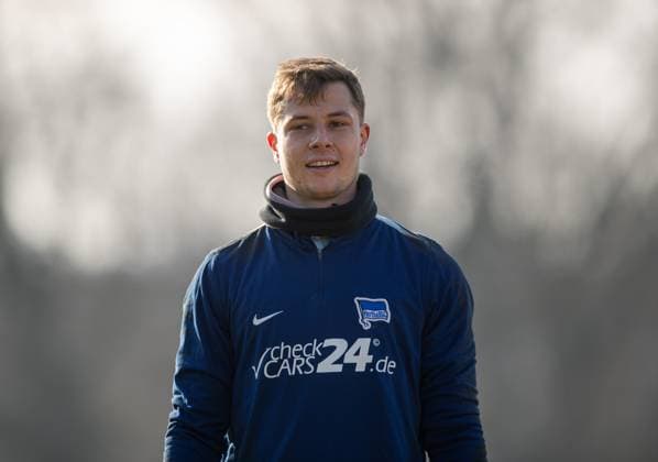 Soccer, Men, Season 2024 25, 2 Bundesliga, Hertha BSC, Training, Goalkeeper Tjark Ernst Hertha BSC , 11 02 2025, Copyright: xSebastianxRäppold MatthiasxKochx