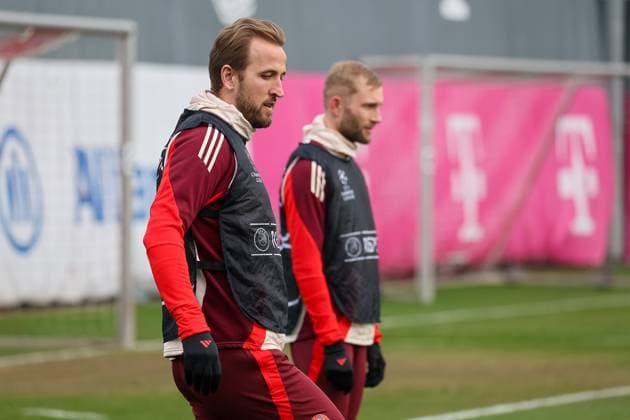 Harry Kane FC Bayern Muenchen, 09 at training, GER, Final training, FC Bayern Muenchen, Football, UEFA Champions League, Play offs, 2024 2025 season, 11 02 2025, GER, Final training, FC Bayern Muenchen, Football, UEFA Champions League, Play offs, 2024 2025 season, 11 02 2025 Muenchen Copyright: xEibner-Pressefoto JennixMaulx EP_JML