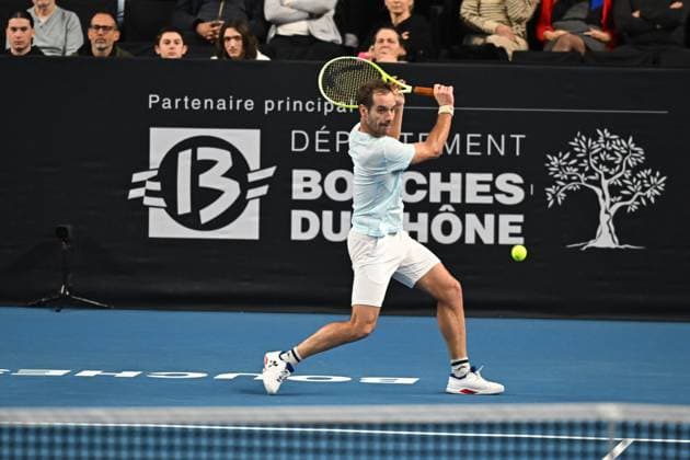 Open 13 Provence - Richard Gasquet v Alexander Biblik Richard Gasquet (FRA) during his last match at the Open 13 Provence in Marseille, on February, 11, 2025. Photo by Corinne Dubreuil ABACAPRESS.COM Marseille France  Copyright: xDubreuilxCorinne ABACAx