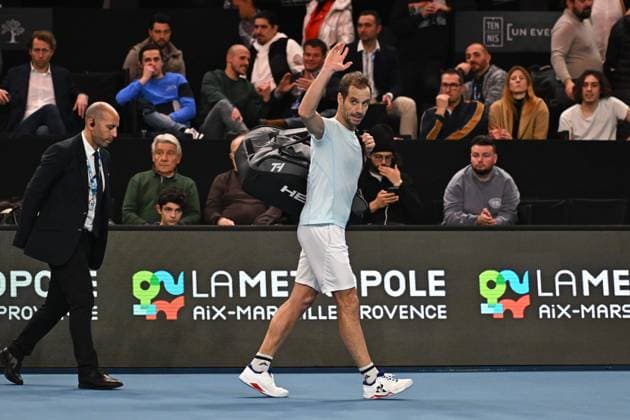 Open 13 Provence - Richard Gasquet v Alexander Biblik Richard Gasquet (FRA) during his last match at the Open 13 Provence in Marseille, on February, 11, 2025. Photo by Corinne Dubreuil ABACAPRESS.COM Marseille France  Copyright: xDubreuilxCorinne ABACAx