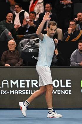 Open 13 Provence - Richard Gasquet v Alexander Biblik Richard Gasquet (FRA) during his last match at the Open 13 Provence in Marseille, on February, 11, 2025. Photo by Corinne Dubreuil ABACAPRESS.COM Marseille France  Copyright: xDubreuilxCorinne ABACAx
