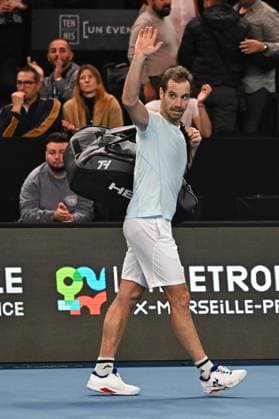 Open 13 Provence - Richard Gasquet v Alexander Biblik Richard Gasquet (FRA) during his last match at the Open 13 Provence in Marseille, on February, 11, 2025. Photo by Corinne Dubreuil ABACAPRESS.COM Marseille France  Copyright: xDubreuilxCorinne ABACAx