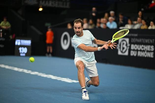 Open 13 Provence - Richard Gasquet v Alexander Biblik Richard Gasquet (FRA) during his last match at the Open 13 Provence in Marseille, on February, 11, 2025. Photo by Corinne Dubreuil ABACAPRESS.COM Marseille France  Copyright: xDubreuilxCorinne ABACAx