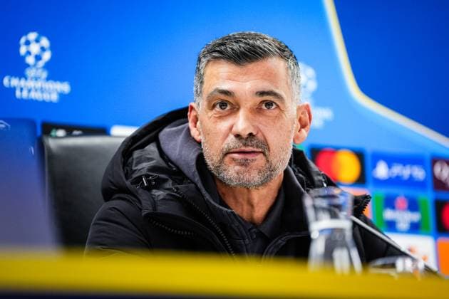 Champions League 2024-2025: press conference, PK, Pressekonferenz of AC Milan Rotterdam - AC Milan coach Sergio Conceicao during the press conference of AC Milan in preparation of the Champions League duel against Feyenoord at Stadion Feijenoord De Kuip on 11 February 2025 in Rotterdam, The Netherlands. Copyright: xYannickxVerhoevenx