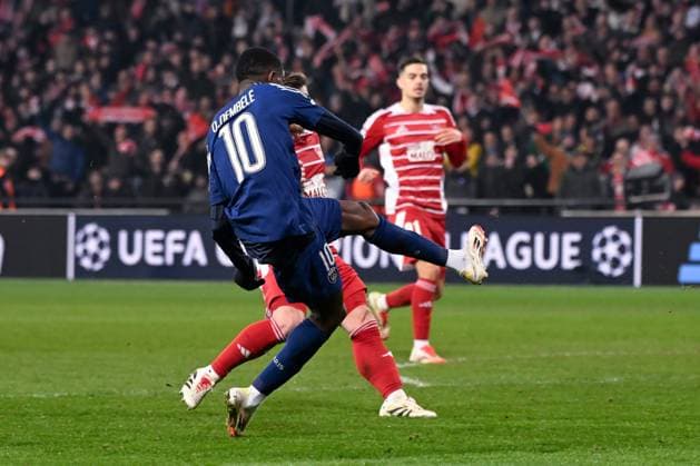 FOOTBALL : Brest vs PSG - Ligue des Champions - 11 02 2025 Ousmane DEMBELE ( 10 - PSG ) scores a goal during the UEFA Champions League match between Stade Brestois 29 and Paris Saint Germain at Stade de Roudourou on February 11, 2025 in Guingamp, France. ( Photo by Dante Badano PsnewZ ) - GuingampFrance  Copyright: xDantexBadanox