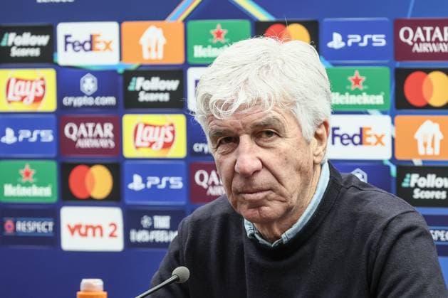 Atalanta s head coach Gian Piero Gasperini pictured during a press conference, PK, Pressekonferenz of Italian club Atalanta Bergamo, on Tuesday 11 February 2025 in Brugge. The team is preparing for tomorrow s game against Belgian soccer team Club Brugge KV, the first leg of the Knockout phase play-offs of the UEFA Conference League competition. BRUNOxFAHY  x112234266x