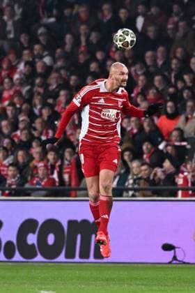FOOTBALL : Brest vs PSG - Ligue des Champions - 11 02 2025 Ludovic Ajorque ( 19 - Brerst ) during the UEFA Champions League match between Stade Brestois 29 and Paris Saint Germain at Stade de Roudourou on February 11, 2025 in Guingamp, France. ( Photo by Dante Badano PsnewZ ) - GuingampFrance  Copyright: xDantexBadanox