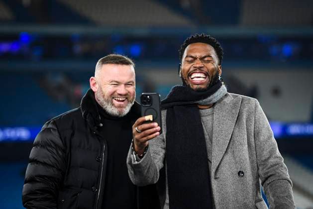 Sport Themen der Woche KW07 Sport Bilder des Tages 11th February 2025; Etihad Stadium, Manchester, England; UEFA Champions League Play Off Round 1 Football, Manchester City versus Real Madrid; Daniel Sturridge and Wayne Rooney on pundit duty enjoy a selfie before the match  ActionPlus12749741 GodfreyxPitt