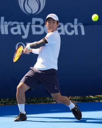 February, 11- Delray Beach, FL: Yoshihito Nishioka(JPN) in action here during the 2025 Delray Beach Open held at the Delray Beach Tennis Center in Delray Beach Florida. Copyright: xAndrewxPatron xBigxShotxPhotox xMediaPunchx