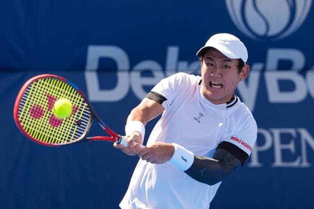February, 11- Delray Beach, FL: Yoshihito Nishioka(JPN) in action here during the 2025 Delray Beach Open held at the Delray Beach Tennis Center in Delray Beach Florida. Copyright: xAndrewxPatron xBigxShotxPhotox xMediaPunchx