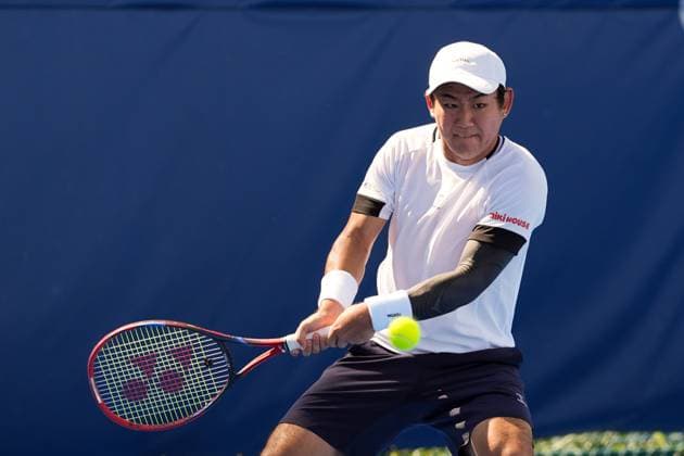 February, 11- Delray Beach, FL: Yoshihito Nishioka(JPN) in action here during the 2025 Delray Beach Open held at the Delray Beach Tennis Center in Delray Beach Florida. Copyright: xAndrewxPatron xBigxShotxPhotox xMediaPunchx
