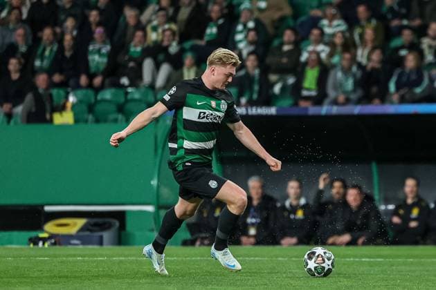 Lisbon, Portugal, February 11th,2025: Harder (19 Sporting CP) in action during the UEFA Champions League football match between Sporting CP vs Borussia Dortmund at Estadio Jose Alvalade, Lisbon on February 11, 2025 (Joao Bravo SPP) Copyright: xJoaoxBravoxx xSPPx spp-en-JoBr-JBF-0548