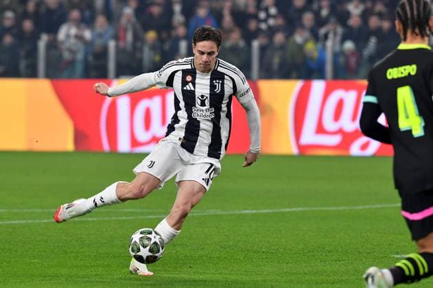 Foto IPP Massimo Rana Torino 11-02-2025 Calcio Champions League 2024 2025 playoff partita di andata Juventus-Psv Eindhoven nella foto kenan yildiz Italy Photo Press - World Copyright italy ITALY  Copyright: xR4924_italyphotopressx