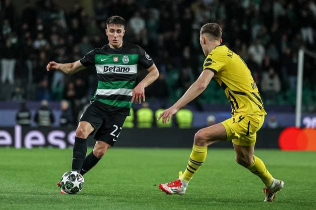 Lisbon, Portugal, February 11th,2025: Ivan Fresneda (22 Sporting CP) in action during the UEFA Champions League football match between Sporting CP vs Borussia Dortmund at Estadio Jose Alvalade, Lisbon on February 11, 2025 (Joao Bravo SPP) Copyright: xJoaoxBravoxx xSPPx spp-en-JoBr-JBF-0692-2