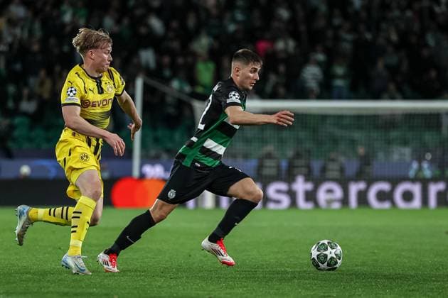 Lisbon, Portugal, February 11th,2025: Ivan Fresneda (22 Sporting CP) in action during the UEFA Champions League football match between Sporting CP vs Borussia Dortmund at Estadio Jose Alvalade, Lisbon on February 11, 2025 (Joao Bravo SPP) Copyright: xJoaoxBravoxx xSPPx spp-en-JoBr-JBF-0700