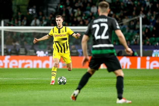 Nico Schlotterbeck defender of Borussia Dortmund during the UEFA Champions League 2024 25 League knockout phase play-offs first leg football match between Sporting CP and Borussia Dortmund at the Jose Alvalade stadium in Lisbon on February 11, 2025. UEFA Champions League - Sporting CP vs Borussia Dortmund (Valter Gouveia SPP) Copyright: xValterxGouveia SPPx spp-en-VaGo-VG_L0427