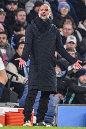 Pep Guardiola of Man Cityduring the UEFA Champions League 2024 25 football match between Real Madrid and Manchester City at the Etihad Stadium in Manchester (Richard Callis SPP) Copyright: xRichardxCallis SPPx spp-en-RiCa-spp_riCa_1102251535