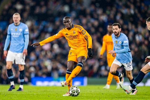 Ferland Mendy of Real Madrid during the UEFA Champions League 2024 25 football match between Real Madrid and Manchester City at the Etihad Stadium in Manchester (Richard Callis SPP) Copyright: xRichardxCallis SPPx spp-en-RiCa-spp_riCa_1102251540