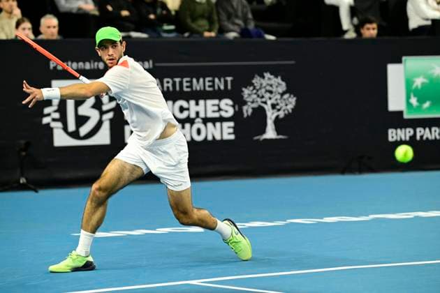 TENNIS : Open 13 Provence 2025 - Marseille - 11 02 2025 L Open 13 Provence se dispute du 10 au 16 fÃ vrier 2025 au Palais des Sports de Marseille. Nuno Borges (POR) MarseilleFrance  Copyright: xWilliamxCannarellax