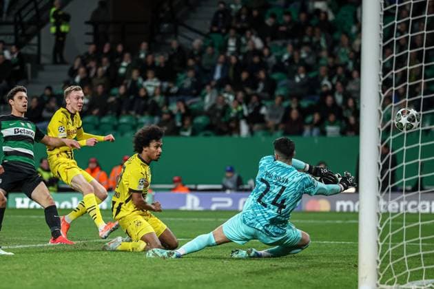 Lisbon, Portugal, February 11th,2025: Adeyemi (27 Borussia Dortmund) in action during the UEFA Champions League football match between Sporting CP vs Borussia Dortmund at Estadio Jose Alvalade, Lisbon on February 11, 2025 (Joao Bravo SPP) Copyright: xJoaoxBravoxx xSPPx spp-en-JoBr-JBF-0987