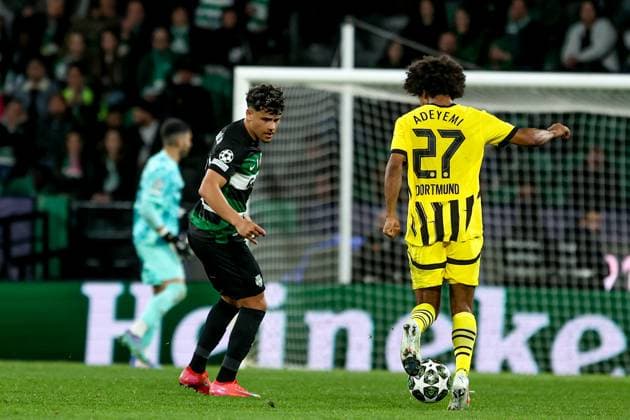 Karim Adeyemi forward of Borussia Dortmund during the UEFA Champions League 2024 25 League knockout phase play-offs first leg football match between Sporting CP and Borussia Dortmund at the Jose Alvalade stadium in Lisbon on February 11, 2025. UEFA Champions League - Sporting CP vs Borussia Dortmund (Valter Gouveia SPP) Copyright: xValterxGouveia SPPx spp-en-VaGo-VG_L1310